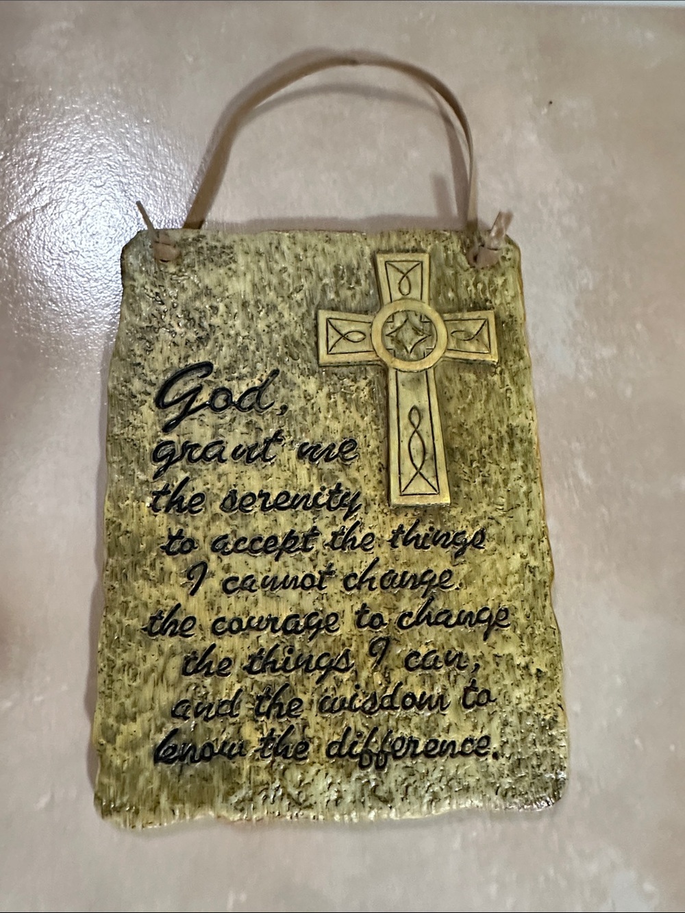 Serenity Prayer Wall Plaque with Cross